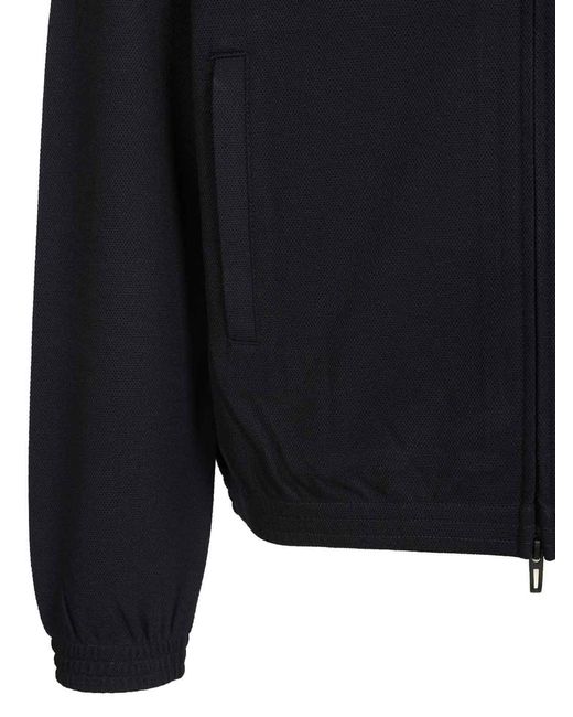 Emporio Armani Blue Zip-Up Sweatshirt for men