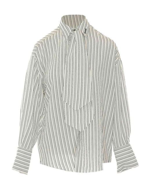 Pinko White Colchico Striped Shirt