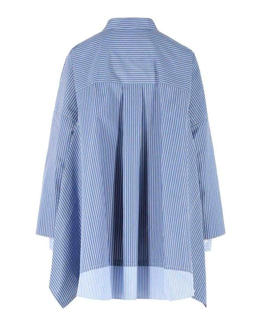 Sacai Blue Cotton Blend Shirt