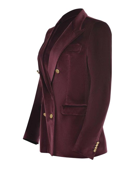 Tagliatore Purple Double-Breasted Jacket