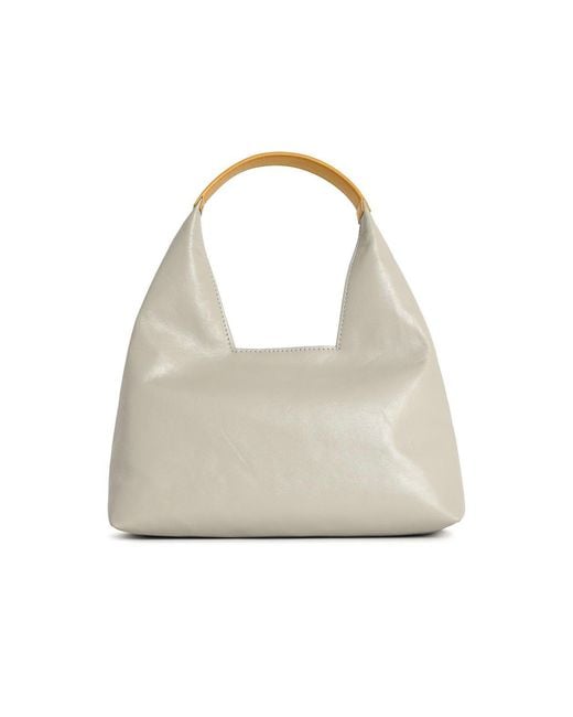 Marni White Trapeze Mini Leather Handbag