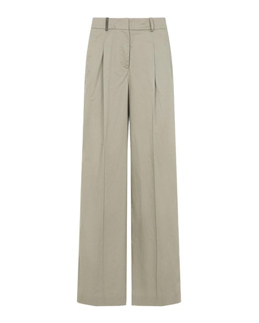 Peserico Women's Gray Cotton Pants