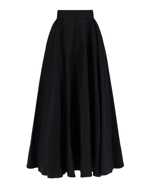 ANDAMANE Black Flared Maxi Skirt