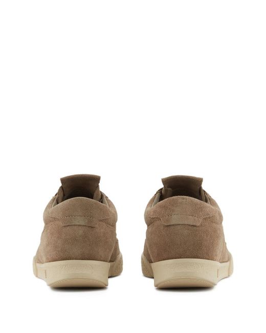 Emporio Armani Brown Suede Leather Sneakers
