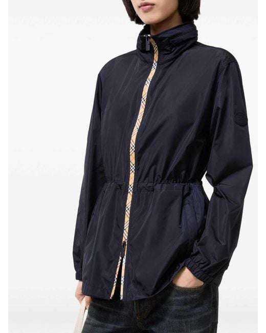 Burberry Blue Short Nylon Blackpool Parka