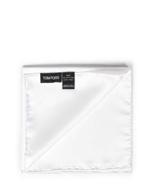 Tom Ford White Silk Pocket Square for men