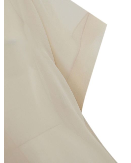 D. EXTERIOR Natural Silk Georgette Duster Coat