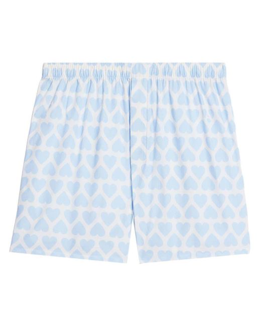 AMI Blue Heart-print Boxer Shorts for men