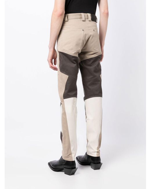 GmbH Natural Colour-block Tapered Trousers for men