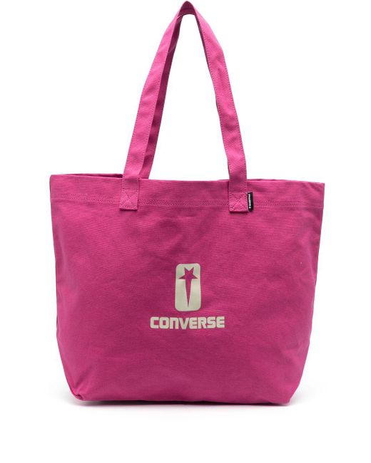 Rick Owens Pink Turbodrk Logo-Print Tote Bag for men