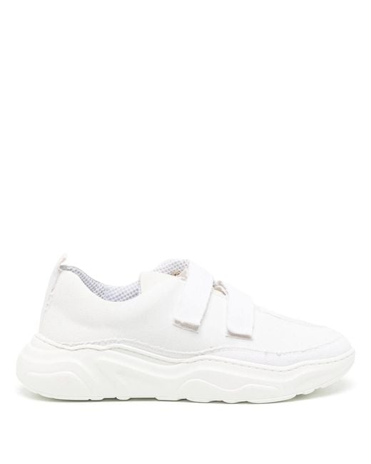 Phileo White Touch-Strap Low-Top Sneakers for men