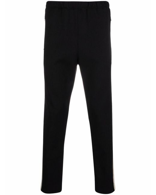 McQueen Black Side-Stripe Track Pants for men