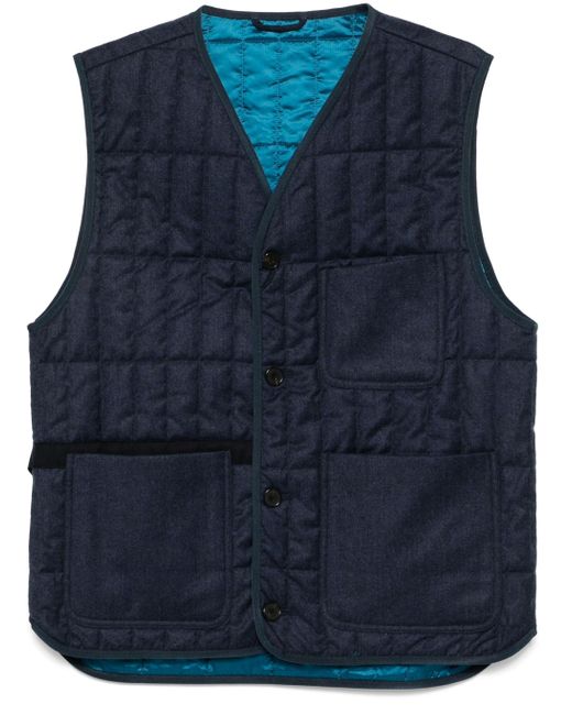 Paul Smith Blue Flannel Quilted Gilet for men