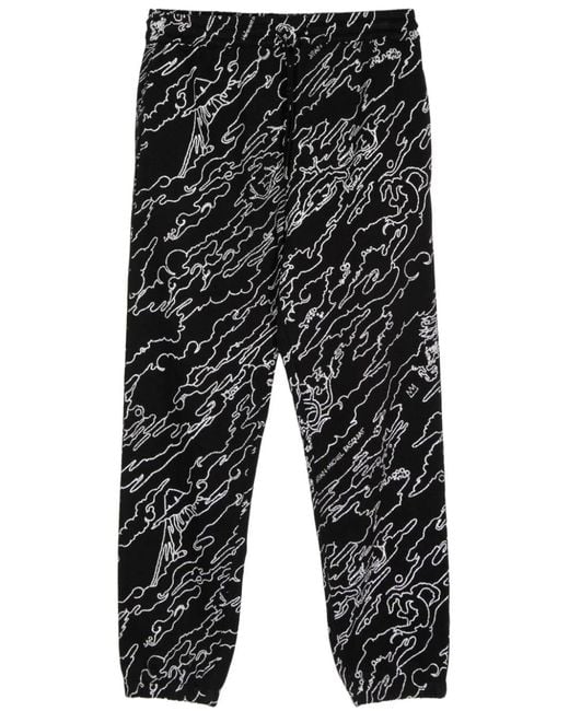 Maharishi Black Maha Basquiat Tapered-Leg Track Pants for men