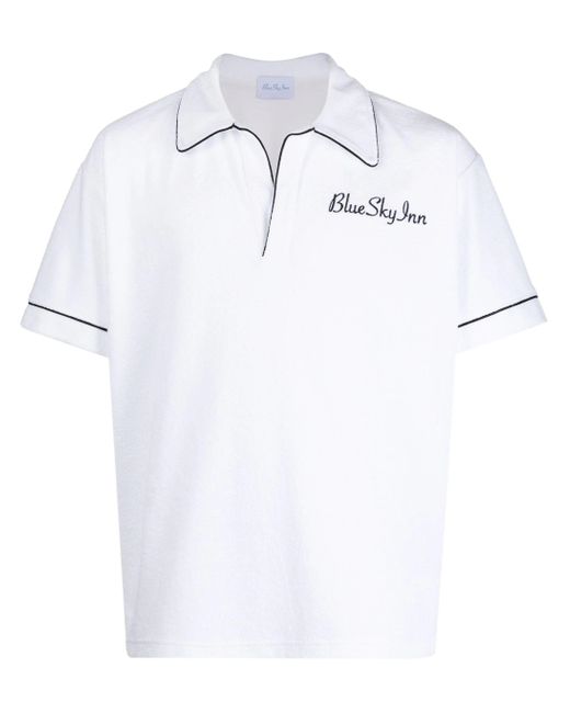 BLUE SKY INN White Logo-Embroidered Polo Shirt for men