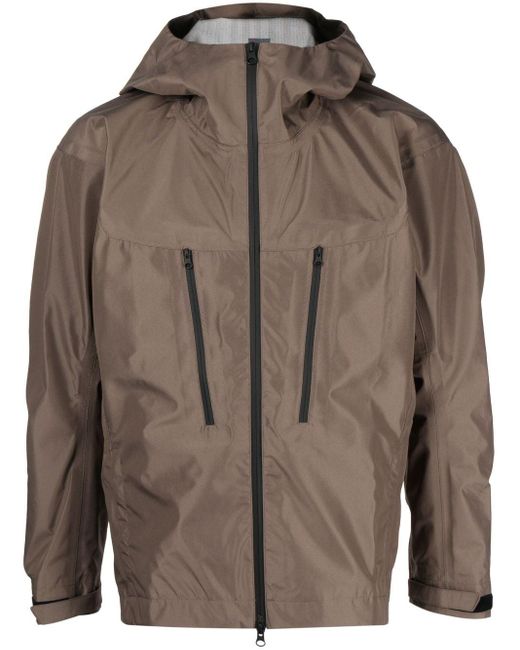 GR10K Brown Slouchy-hood Long-sleeve Jacket for men