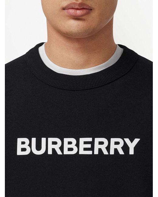 Burberry Logo-print Long-sleeve Sweatshirt in Black for Men | Lyst UK