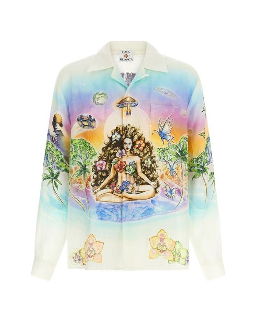 Casablanca White Printed Shirt for men