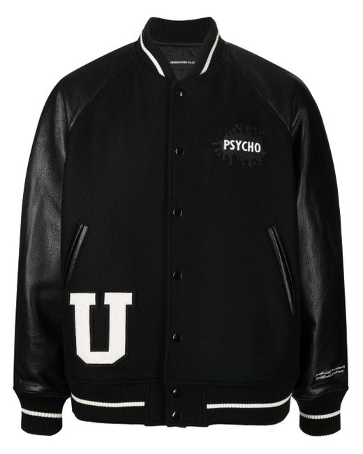 Undercover Black X Psycho Patch Bomber Jacket for men