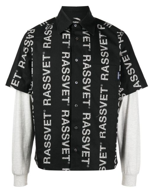 Rassvet (PACCBET) Black Logo-print Layered Shirt for men