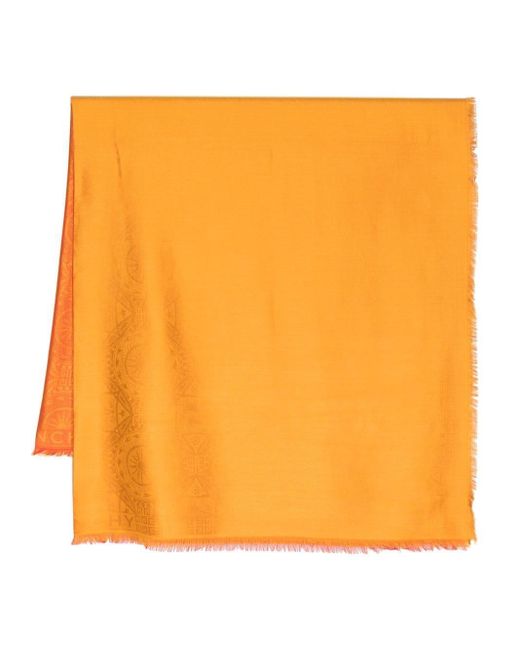Givenchy Orange Geometric-pattern 4g-motif Silk Scarf for men