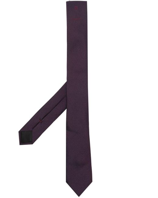 Givenchy Purple Logo-embroidered Silk Tie for men