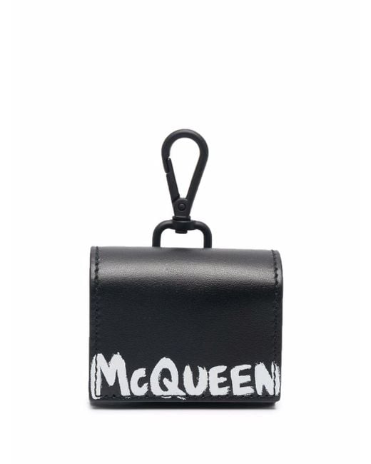Alexander McQueen Black Graffiti Airpod Pro Case for men