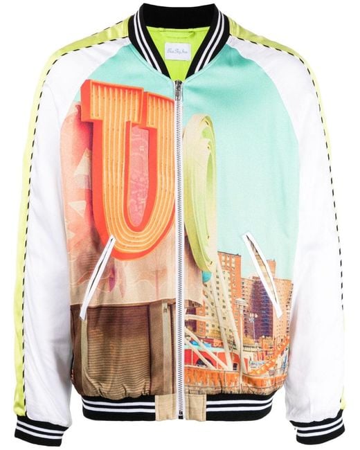 BLUE SKY INN Multicolor Graphic-print Bomber Jacket for men