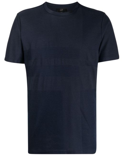 Dunhill Blue Jacquard Crew-neck T-shirt for men