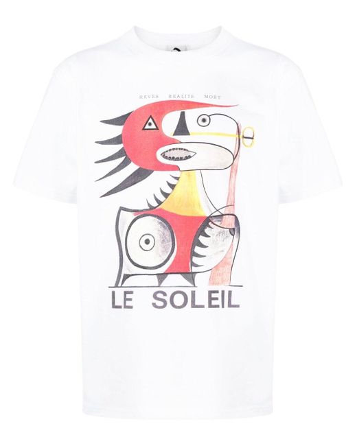 Endless Joy White "le Soleil" Cotton T-shirt for men