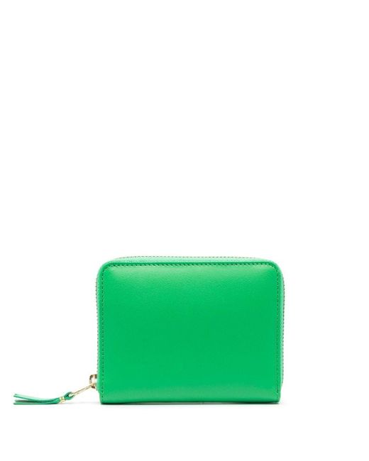 Comme des Garçons Green Leather Zipped Wallet for men