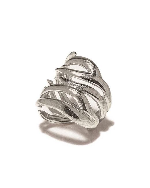 Panconesi White Multi-Ring Ear Cuff for men