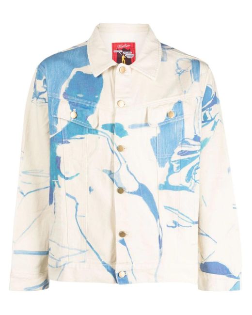 Kidsuper Blue Graphic-Print Denim Jacket for men