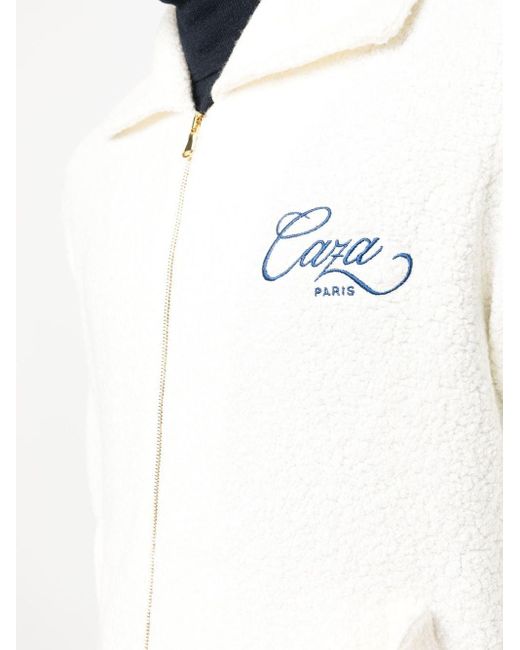 Casablanca Monogram Zip Up Jacket in Off White