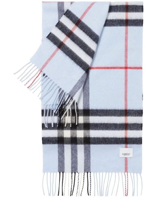 Burberry Blue The Classic Check-pattern Scarf for men