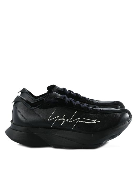 Y-3 Black Adios Pro 3.0 Lx Signature-Detail Leather Trainers for men