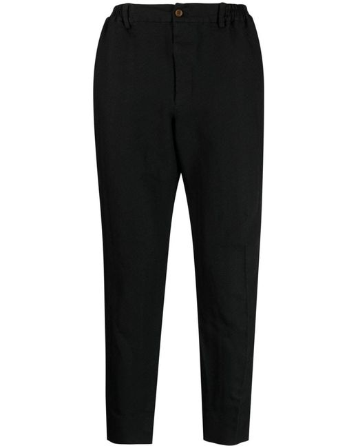 COMME DES GARÇON BLACK Black Chevron-Pattern Tapered Trousers for men
