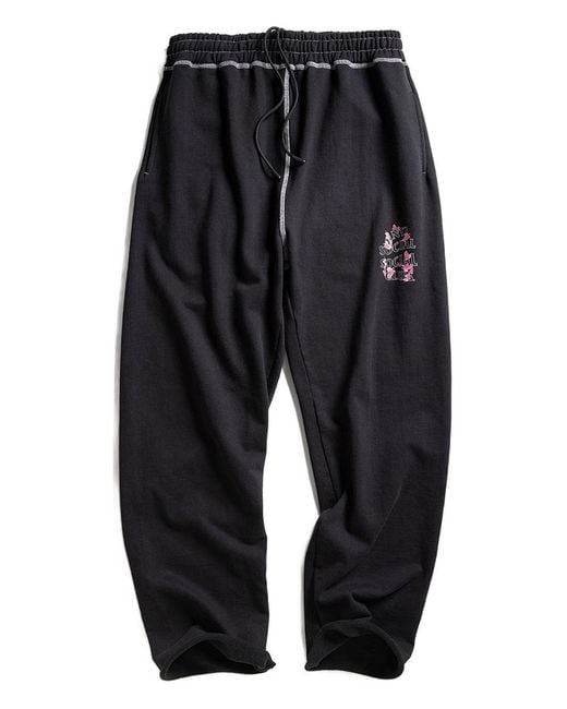 ANTI SOCIAL SOCIAL CLUB Black Contrast-Stitch Track Pants for men