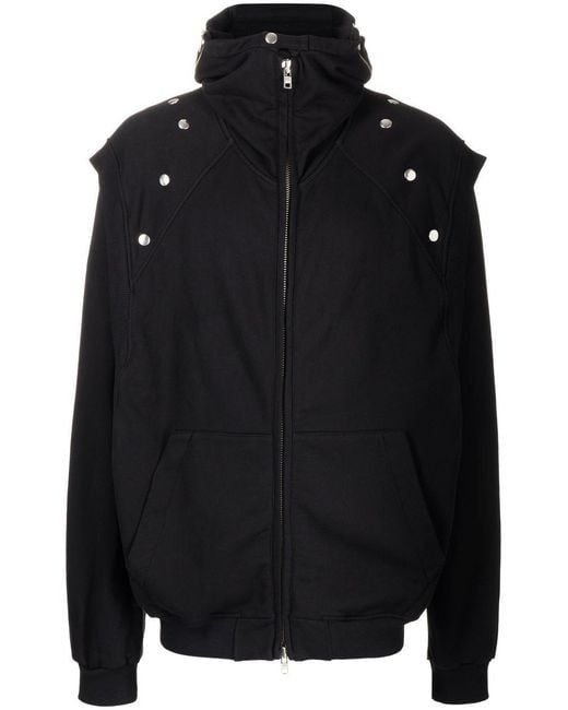 Walter Van Beirendonck Black Hooded Zipped-up Jacket for men