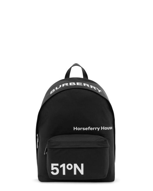 Burberry Black Horseferry Logo-print Backpack for men