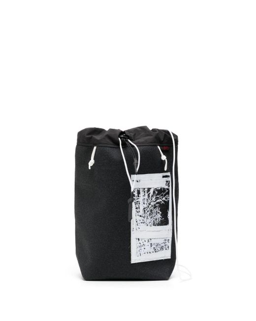 GR10K Black Patch-detail Messenger Bag for men