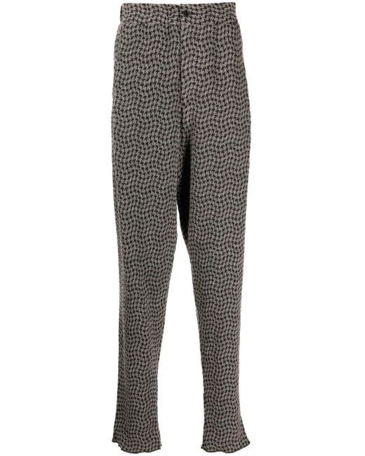 Giorgio Armani Gray Drop Crotch Tailored Trousers for men