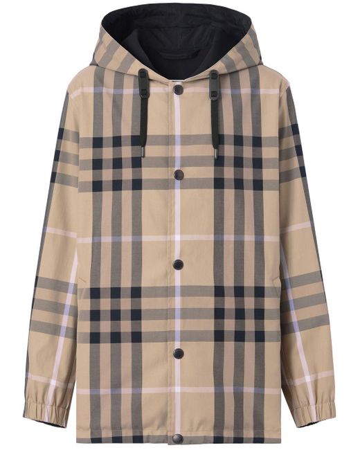 Burberry Multicolor Check-pattern Reversible Hooded Jacket for men
