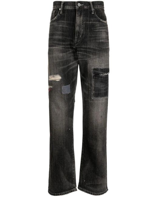 Neighborhood Black Savage Ripped-detail Jeans for men