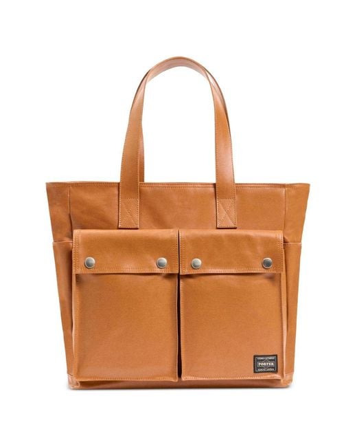 Porter-Yoshida and Co Brown Pocket Tote Bag for men