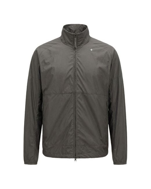 Stone Island Black Stand Collar Jacket for men