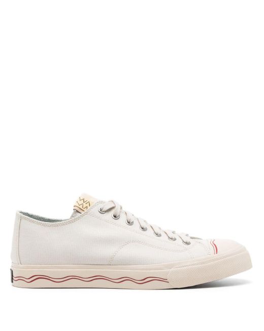 Visvim White Seeger Lo Panelled Canvas Sneakers for men