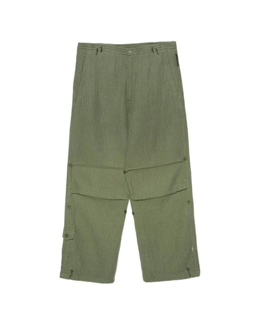 Maharishi Green Pantalon Ample À Coutures Sashiko for men