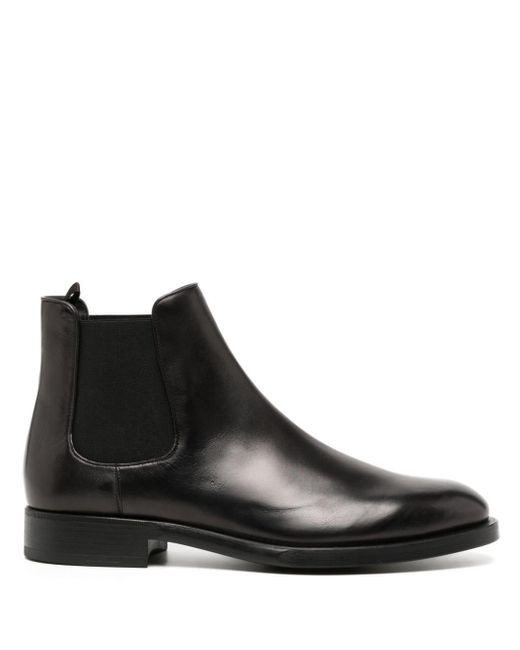 Giorgio Armani Black Patent Leather Ankle Boots for men