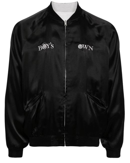 Toga Virilis Black X Boy's Own Embroidered Bomber Jacket for men